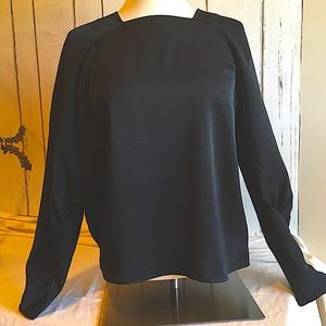 Prologue Long Sleeve Black Dressy Blouse, XS
